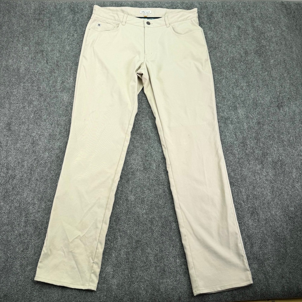 Peter Millar Pants Mens 36 (Fits 37x34)‎ Khaki EB66 5 Pocket Golf Stretch STAINS